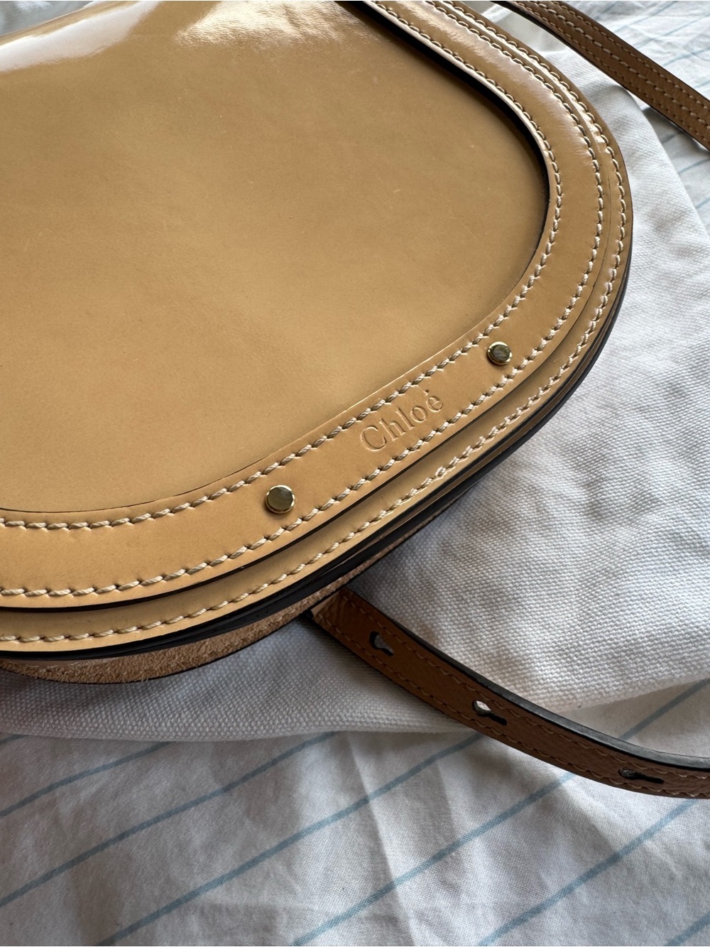Chloé Nile small crossbody bag in a beige patent leather✨✨ - Picture 5 of 9